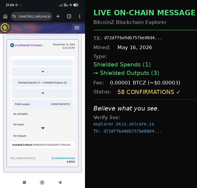 blockchain of a chat z-text messenger privacy